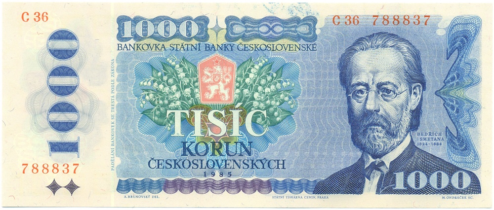 1000 крон 1985 года Чехословакия — Фото №1