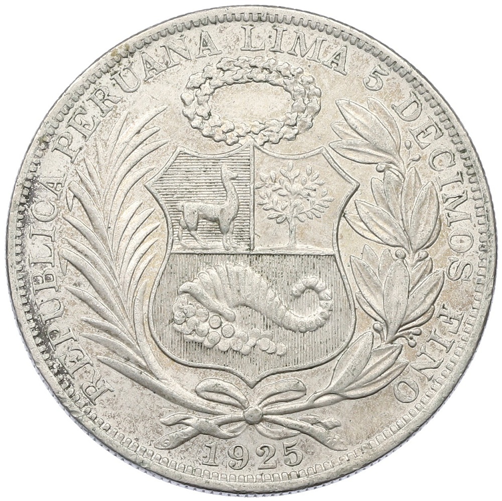 1 соль 1925 года Перу — Фото №2