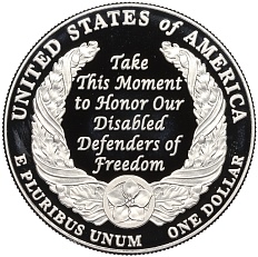 1 доллар 2010 года W США «Инвалиды войны» — Фото №2