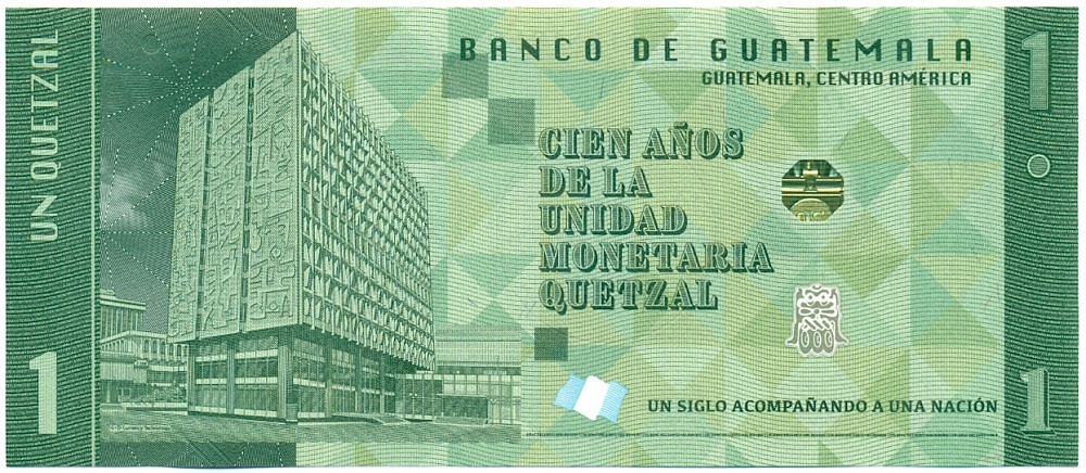 1 кетцаль 2024 года Гватемала «100-летие кетцаля» — Фото №2