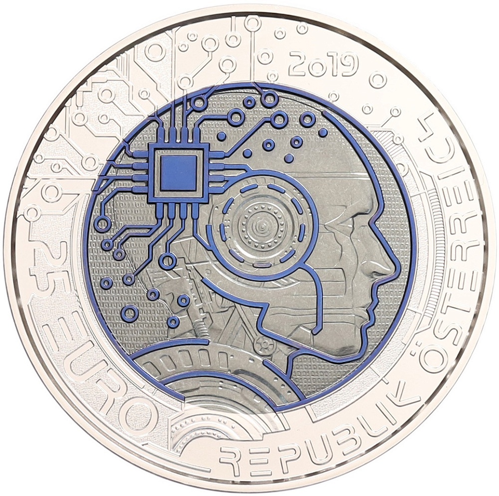 25 евро 2019 года Австрия «Искусственный интеллект» — Фото №2