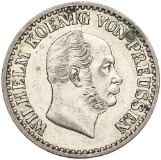 1 серебряный грош 1869 года В Пруссия — Фото №2