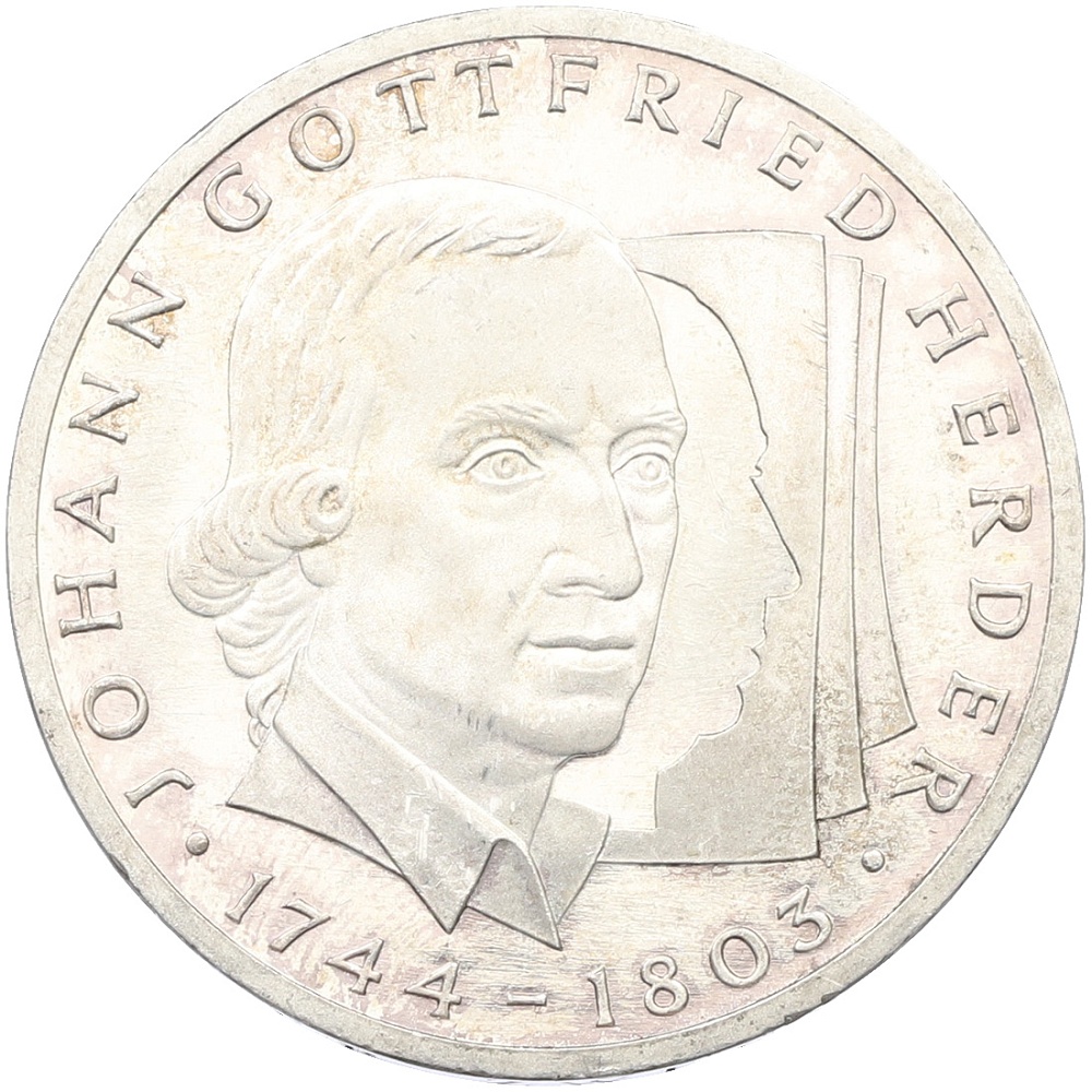 10 марок 1994 года G Германия «250 лет со дня рождения Иоганна Готфрида Гердера» — Фото №1