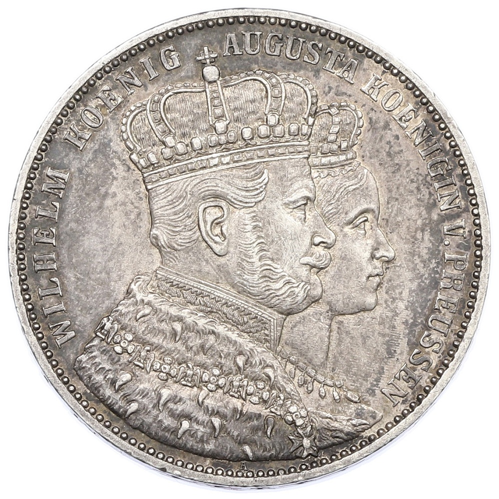 1 талер 1861 года Пруссия «Коронация Вильгельма I и Августы» — Фото №1