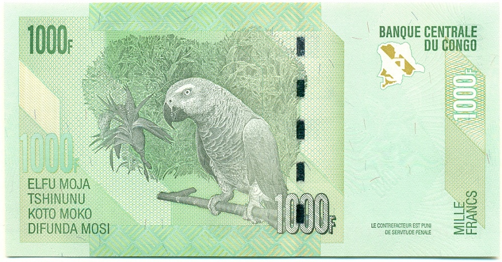 1000 франков 2022 года Конго (ДРК) — Фото №2