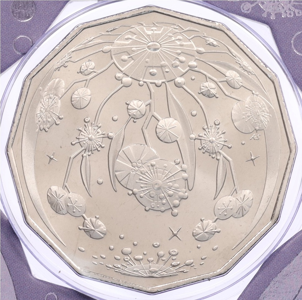 50 центов 2020 года Австралия «Рождество» (фиолетовый блистер) — Фото №1