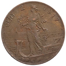 2 чентезимо 1917 года Италия — Фото №1