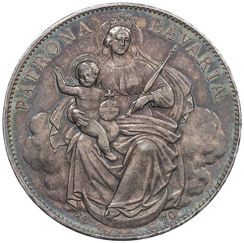 1 талер 1870 года Бавария — Фото №1