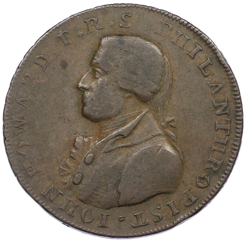 Токен 1/2 пенни 1795 года Великобритания — Хемпшир (Портсмуд) Джон Говард — Фото №1