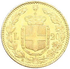 20 лир 1882 года Италия — Фото №2