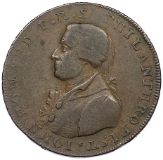 Токен 1/2 пенни 1795 года Великобритания — Хемпшир (Портсмуд) Джон Говард — Фото №1