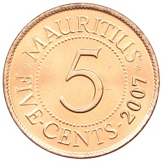 5 центов 2007 года Маврикий — Фото №1