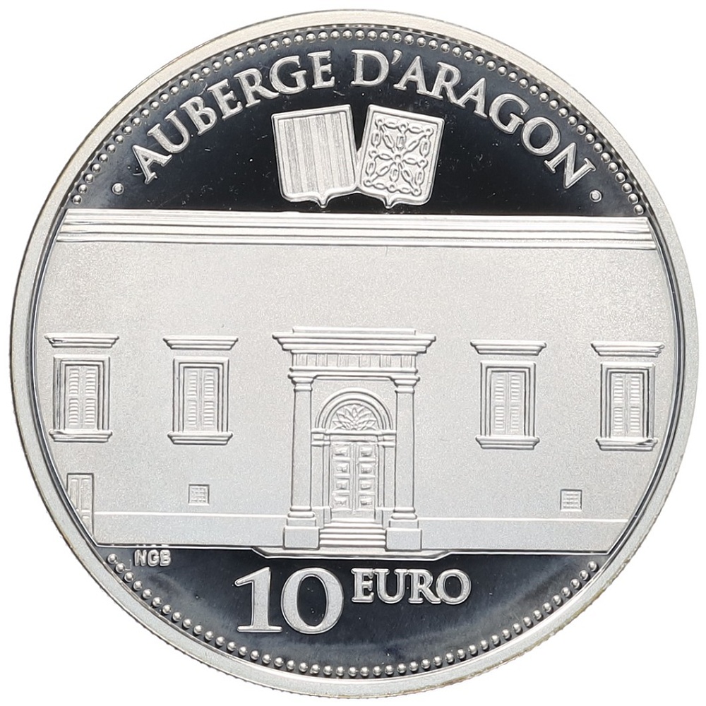 10 евро 2014 года Мальта «Отель Auberge d Aragon» — Фото №1