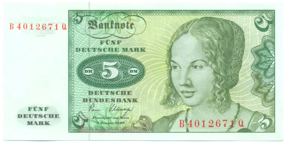 5 марок 1980 года Западная Германия (ФРГ) — Фото №1