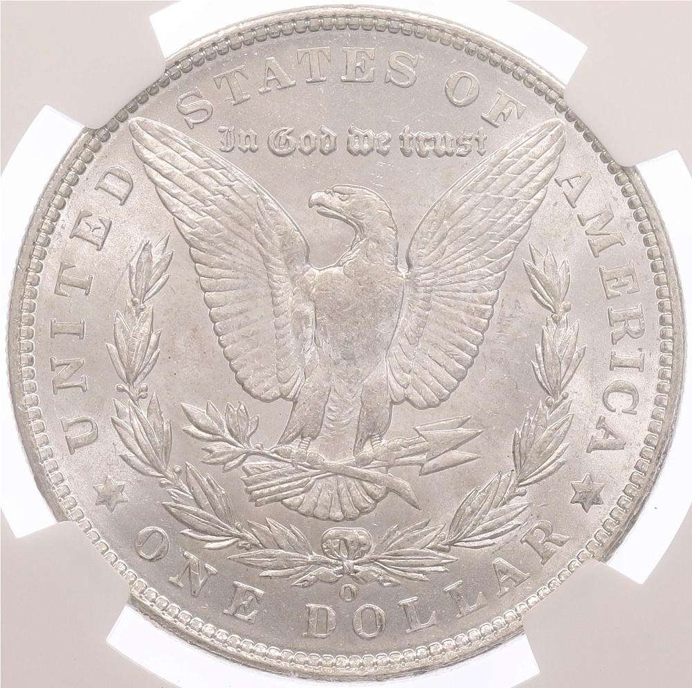 1 доллар 1904 года О США «Доллар Моргана» в слабе NGC (MS63) — Фото №2