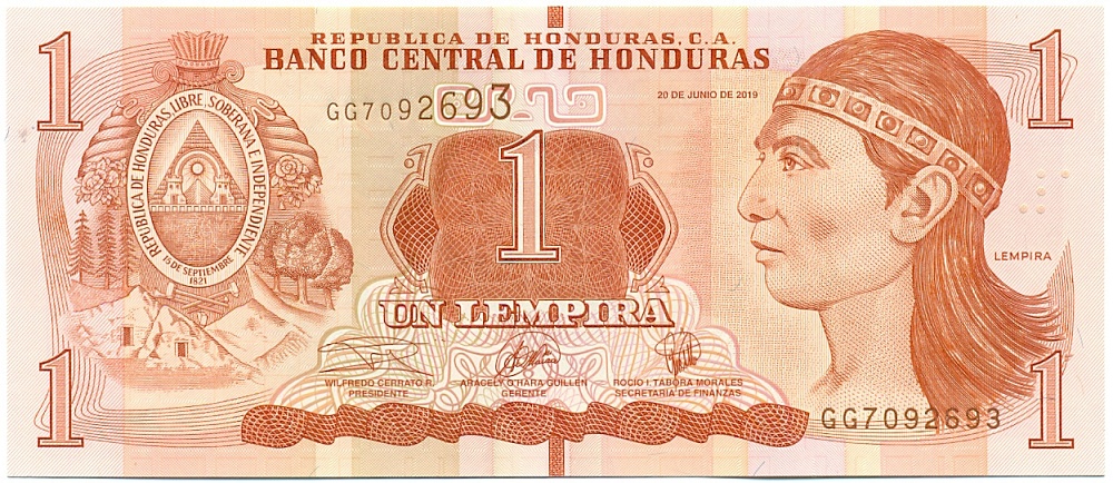 1 лемпира 2019 года Гондурас — Фото №1