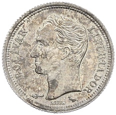 25 сентимо 1960 года Венесуэла — Фото №2