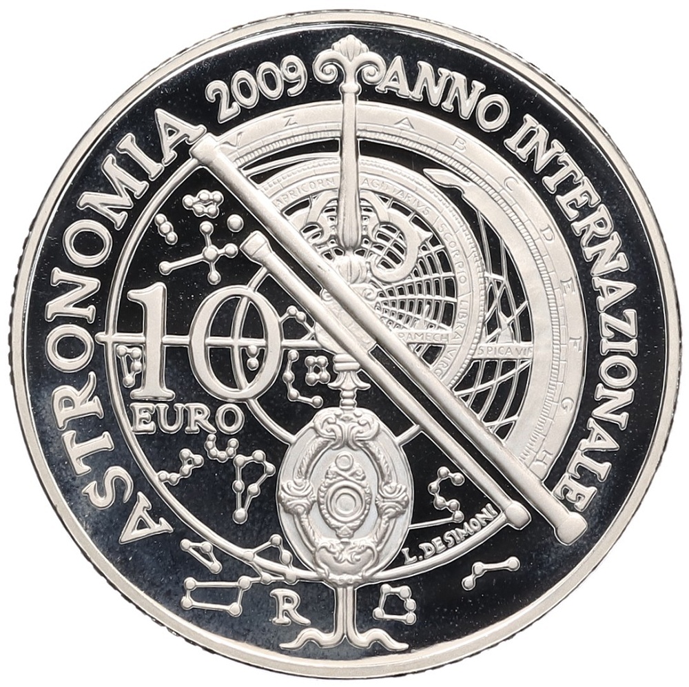 10 евро 2009 года Италия «Международный год астрономии» — Фото №2