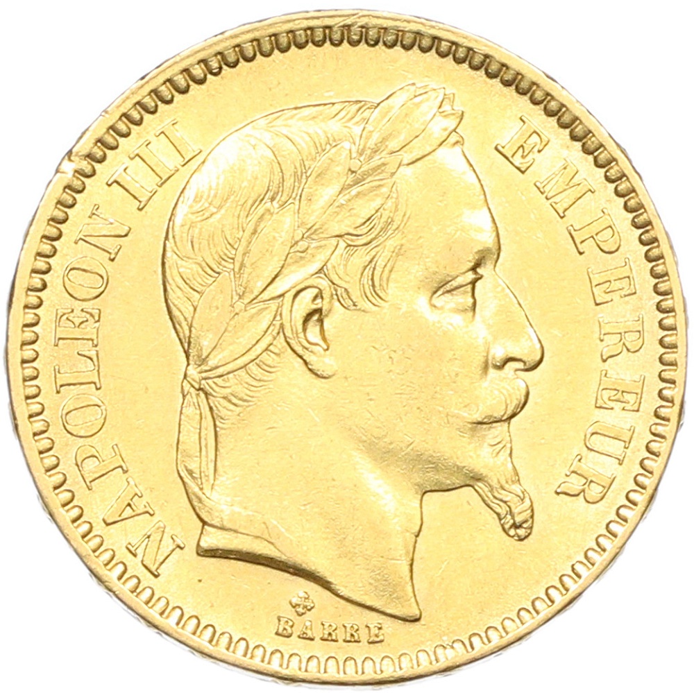 20 франков 1865 года BB Франция — Фото №2