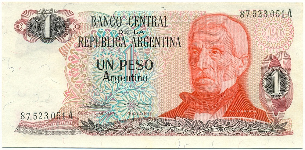 1 песо 1984 года Аргентина — Фото №1