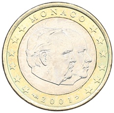 1 евро 2001 года Монако — Фото №1