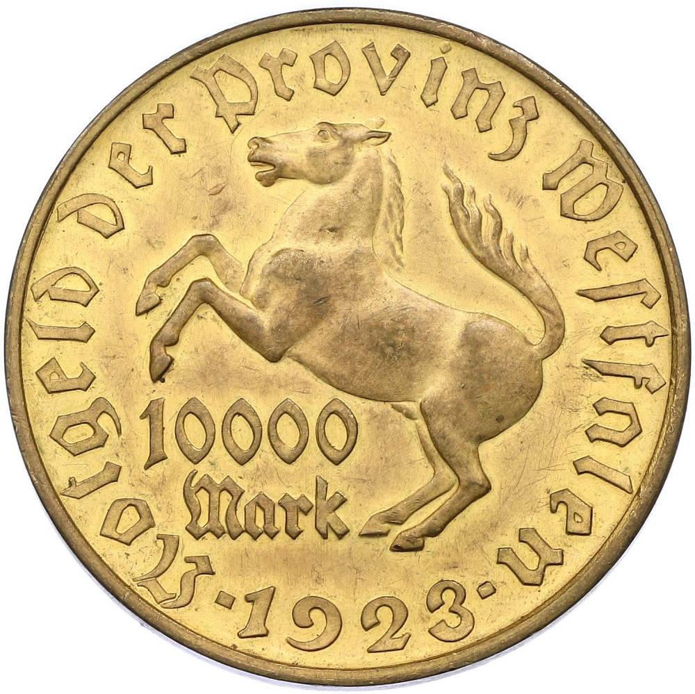 10000 марок 1923 года Германия — Вестфалия (Нотгельд) — Фото №1