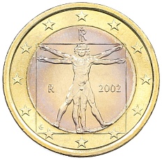 1 евро 2002 года Италия — Фото №1