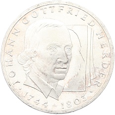 10 марок 1994 года G Германия «250 лет со дня рождения Иоганна Готфрида Гердера» — Фото №1