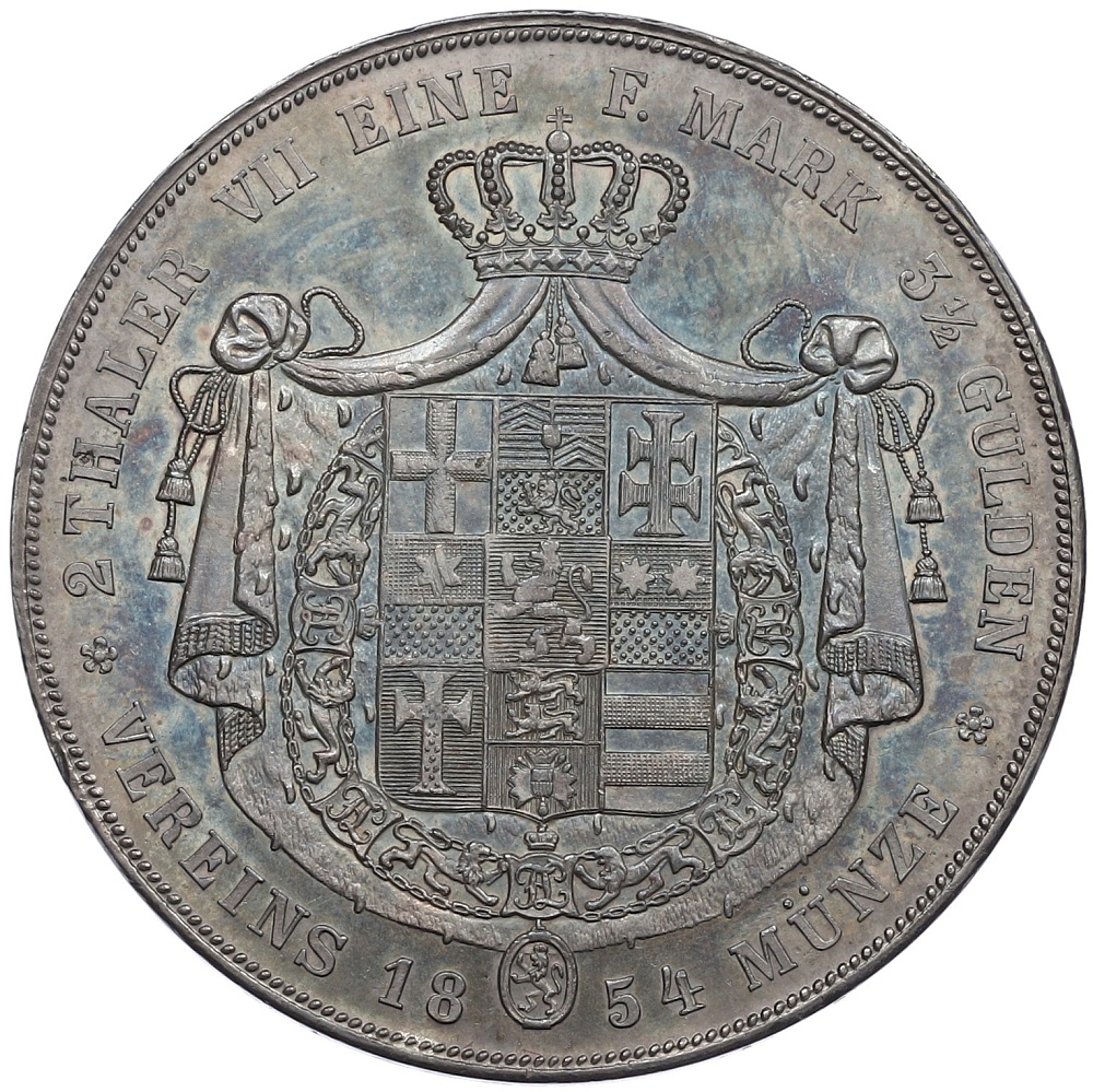 2 талера 1854 года Гессен-Кассель — Фото №2