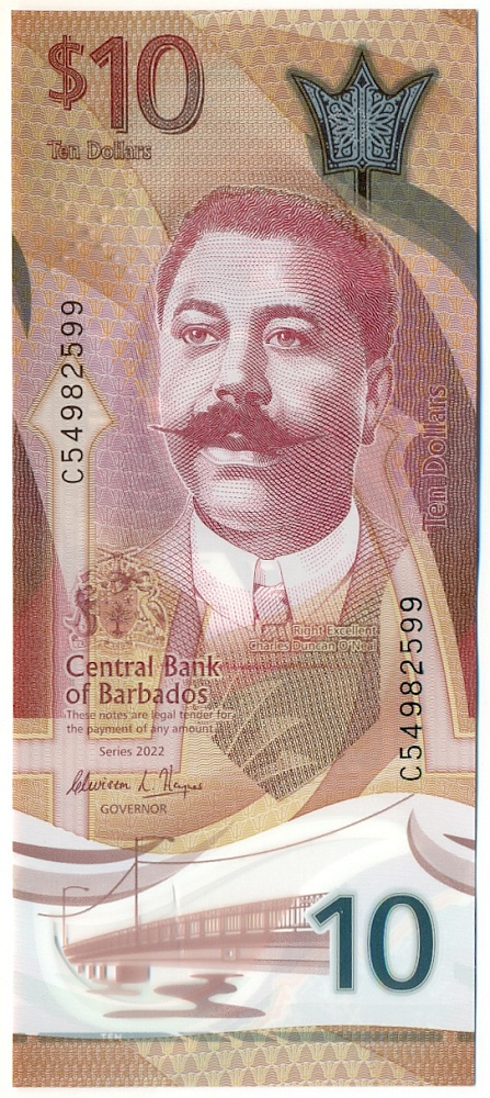10 долларов 2022 года Барбадос — Фото №1