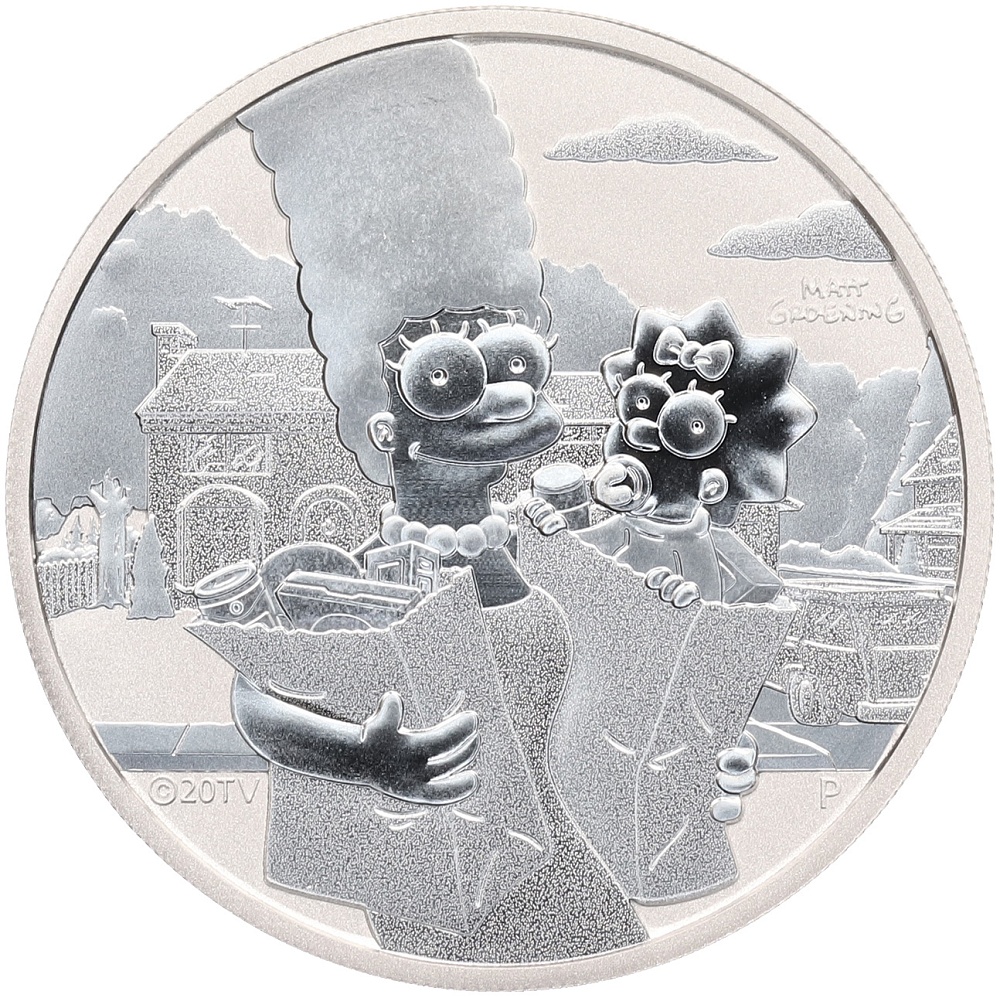 1 доллар 2021 года Тувалу «Симпсоны — Мардж и Мэгги» — Фото №1