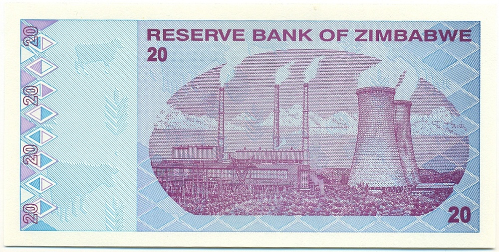 20 долларов 2009 года Зимбабве — Фото №2