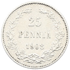 25 пенни 1908 года Русская Финляндия — Фото №1