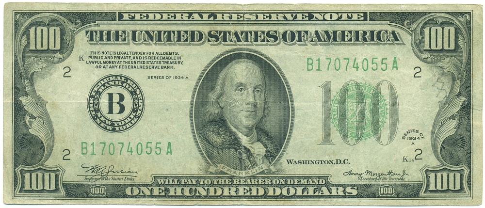 100 долларов 1934 года США — Фото №1