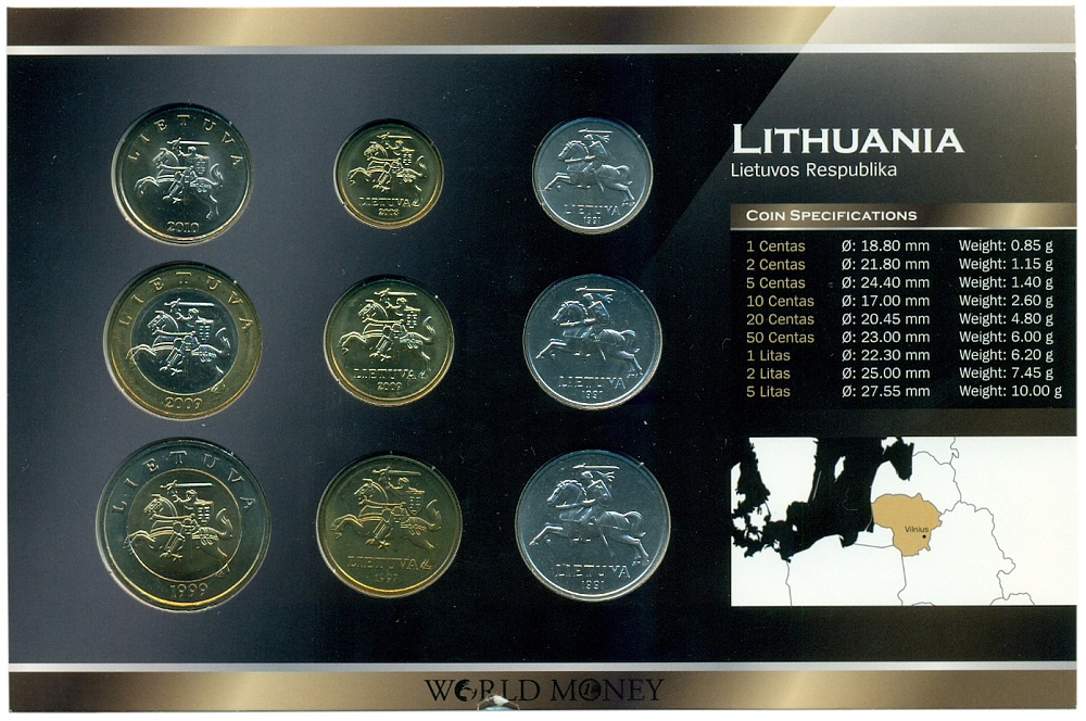 Набор монет 1991-2010 года Литва — Фото №2