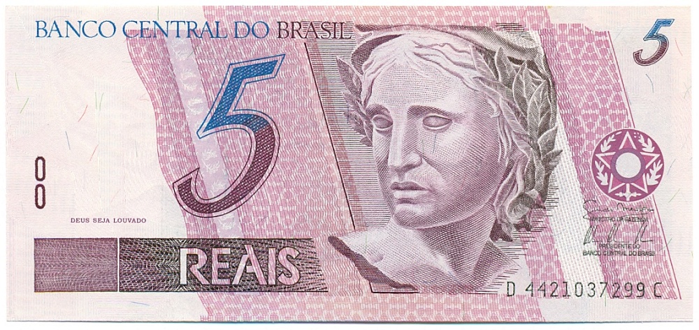 5 реалов 1997 года Бразилия — Фото №1