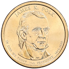 1 доллар 2009 года D США «11-й президент США Джеймс Полк» — Фото №1