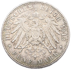 5 марок 1913 года Германия (Пруссия) — Фото №2