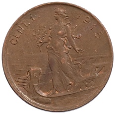 1 чентезимо 1915 года Италия — Фото №1