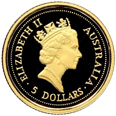 5 долларов 1998 года Австралия «Австралийский самородок — Кенгуру» — Фото №2