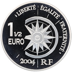 1 1/2 евро 2004 года Франция «Путешествие вокруг мира — Бейрут-Пекин» — Фото №2