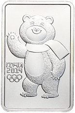 3 рубля 2012 года ММД «XXII зимние Олимпийские Игры 2014 в Сочи — Белый мишка» — Фото №1