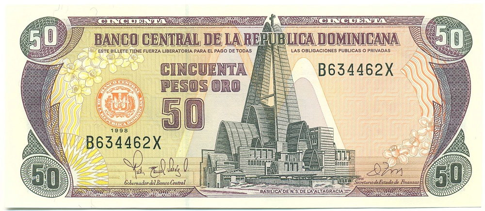50 песо 1998 года Доминиканская республика — Фото №1