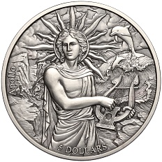5 долларов 2021 года Самоа «12 Олимпийских богов в зодиаке — Аполлон и Близнецы» — Фото №1