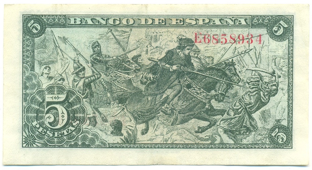 5 песет 1945 года Испания — Фото №2