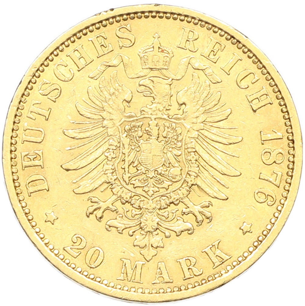 20 марок 1876 года Германия (Гамбург) — Фото №2