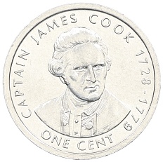 1 цент 2003 года Острова Кука «275 лет со дня рождения Джеймса Кука» — Фото №1