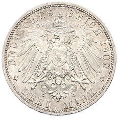 3 марки 1909 года Германия (Рейсс-Грейц) — Фото №2