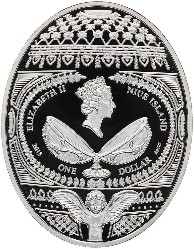 1 доллар 2013 года Ниуэ «Искусство Фаберже — Дерево любви» — Фото №2