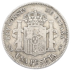 1 песета 1900 года Испания — Фото №2